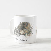 Mijn vader...Mijn vriend Waterverf Wolf Art Mok (Voorkant links)