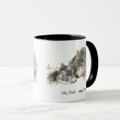 Mijn vader...Mijn vriend Waterverf Wolf Art Mok (Voorkant rechts)