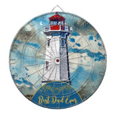 Mijn vader Mijn vuurtoren Beste Pap Ooit Vaderdag Dartbord (Voorkant)