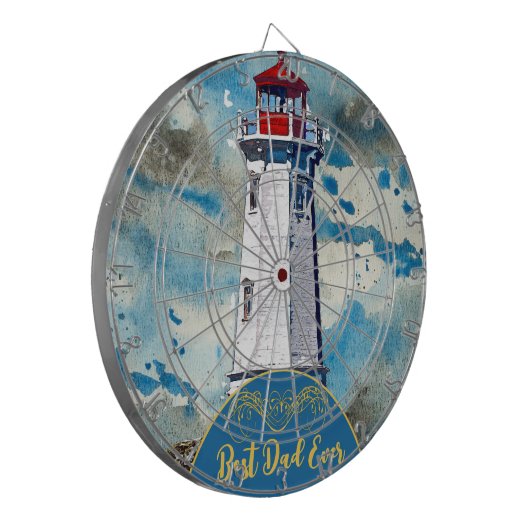 Mijn vader Mijn vuurtoren Beste Pap Ooit Vaderdag Dartbord (Voorkant Links)