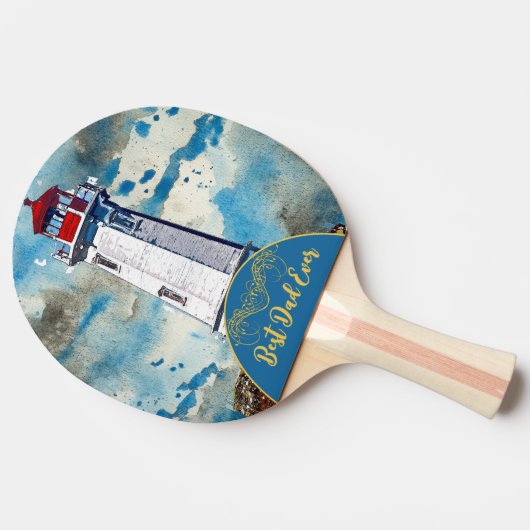 Mijn vader Mijn vuurtoren Beste Pap Ooit Vaderdag Tafeltennisbatje (Zijkant)