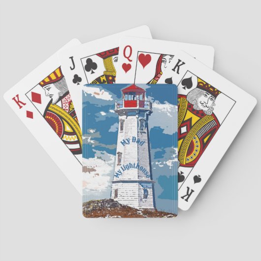 Mijn vader Mijn vuurtoren Vaderdag inspirerend Pokerkaarten (Achterkant)
