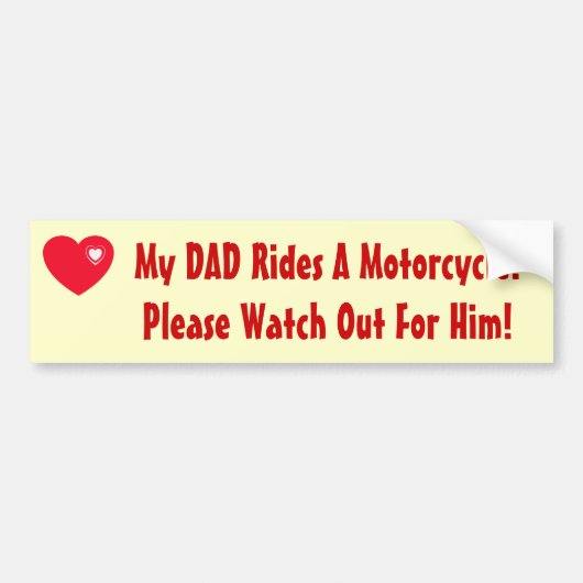 Mijn vader rijdt een motorfiets! bumpersticker (Voorkant)