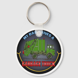 Mijn vader rijdt een vuilniswagen groen Sleutelhan Sleutelhanger