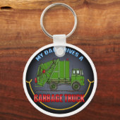 Mijn vader rijdt een vuilniswagen groen Sleutelhan Sleutelhanger (Voorkant)