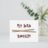 Mijn vader Rocks Drumsticks voor Drummer Vader Briefkaart (Staand voorkant)