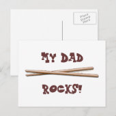 Mijn vader Rocks Drumsticks voor Drummer Vader Briefkaart (Voorkant / Achterkant)