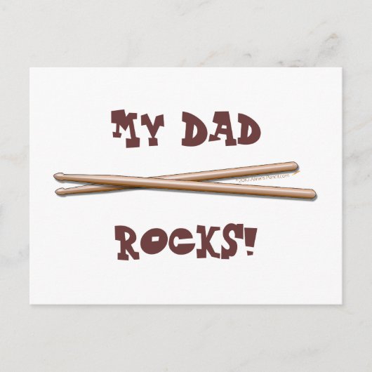 Mijn vader Rocks Drumsticks voor Drummer Vader Briefkaart (Voorkant)