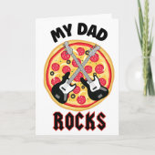 Mijn vader Rocks grappige pizza Vaderdag Papa grap Feestdagen Kaart (Voorkant)