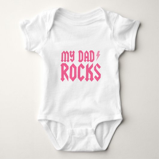 Mijn vader Rocks {roze} Romper (Voorkant)