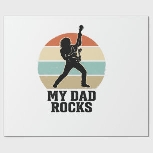 Mijn vader rocks vintage gitaar zonsondergang shir cadeaupapier