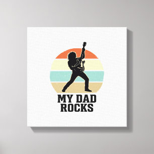 Mijn vader rocks vintage gitaar zonsondergang shir canvas afdruk