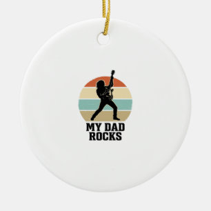Mijn vader rocks vintage gitaar zonsondergang shir keramisch ornament
