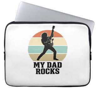 Mijn vader rocks vintage gitaar zonsondergang shir laptop sleeve