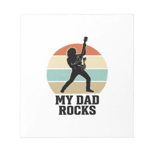 Mijn vader rocks vintage gitaar zonsondergang shir notitieblok