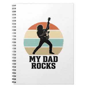 Mijn vader rocks vintage gitaar zonsondergang shir notitieboek