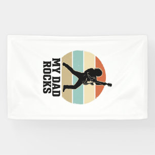 Mijn vader rocks vintage gitaar zonsondergang shir spandoek
