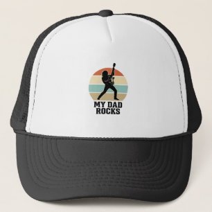 Mijn vader rocks vintage gitaar zonsondergang shir trucker pet
