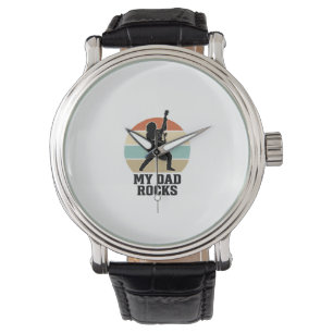 Mijn vader rockt vintage gitaar zonsondergang shir horloge