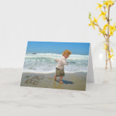 Mijn vader rockt! Zand schrijven Fun op het strand Kaart (Gele Bloem)