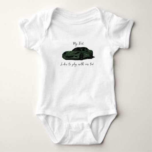 Mijn vader speelt graag met Corvettes C6 Green Romper (Voorkant)
