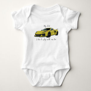Mijn vader speelt graag met Corvettes C8 Yellow Romper