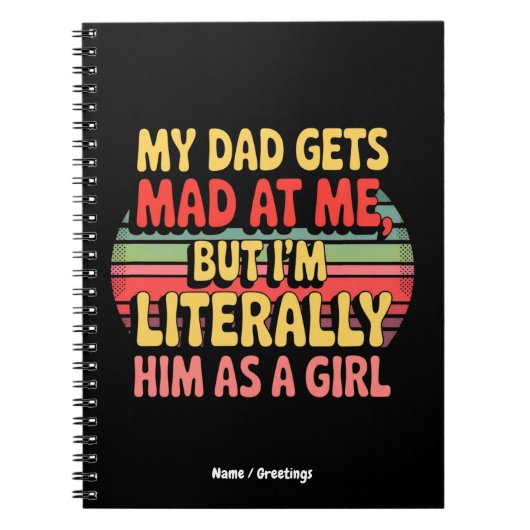 Mijn vader wordt boos op me, maar ik ben hem lette notitieboek (Voorkant)