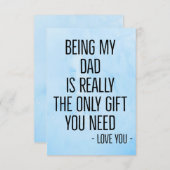 Mijn vader zijn is echt het enige cadeau dat je no bedankkaart (Voorkant / Achterkant)