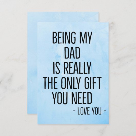 Mijn vader zijn is echt het enige cadeau dat je no bedankkaart (Voorkant / Achterkant)