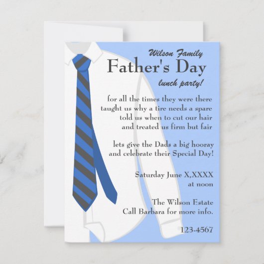 Mijn vaders Shirt Kaart (Voorkant)