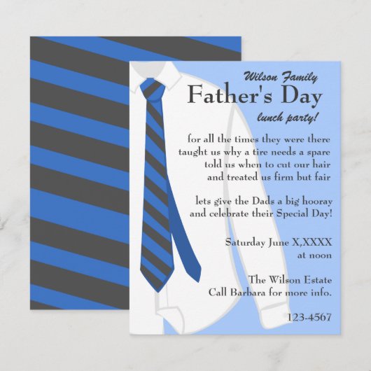 Mijn vaders Shirt Kaart (Voorkant / Achterkant)