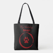 Mijn vakantiegemoed is een pootafdruk | Grappige h Tote Bag (Achterkant)