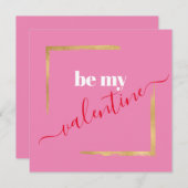 Mijn Valentijn aangepaste roze typografische kaart (Voorkant / Achterkant)