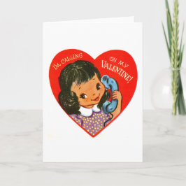 Mijn Valentijn bellen op een retro telefoon Feestdagen Kaart