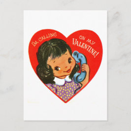 Mijn Valentijn bellen op een retro telefoon Feestdagenkaart