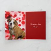 Mijn Valentijn Bulldog Puppy Hearts Feestdagen Kaart (Binnen)