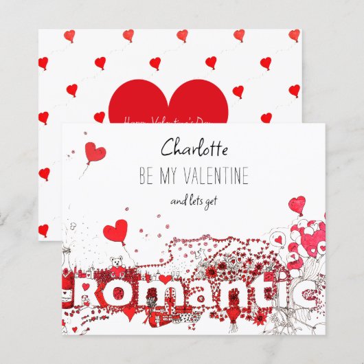 Mijn Valentijn Citaat schattig hart gepersonalisee (Voorkant / Achterkant)