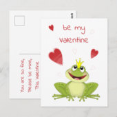 Mijn Valentijn Cute Frog Prince Holiday Card Briefkaart (Voorkant / Achterkant)