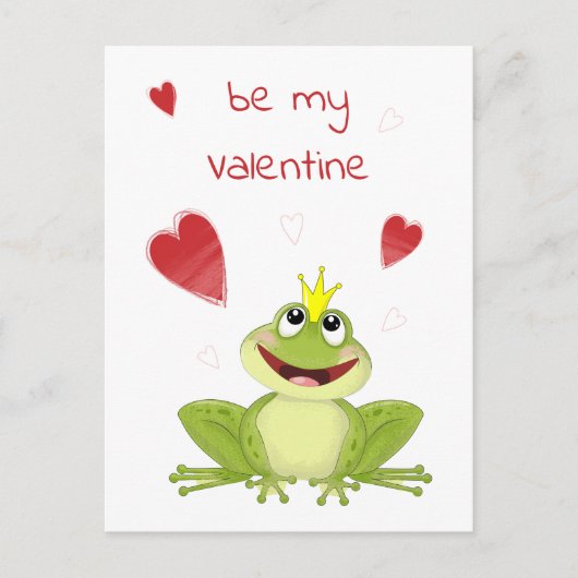 Mijn Valentijn Cute Frog Prince Holiday Card Briefkaart (Voorkant)