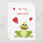 Mijn Valentijn Cute Frog Prins Feestdagenkaart (Voorkant / Achterkant)