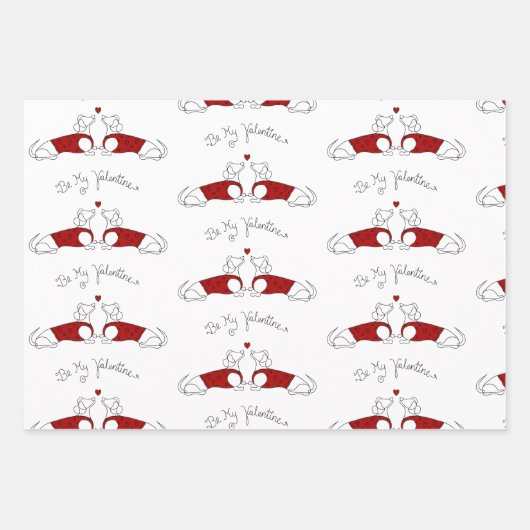 Mijn Valentijn Dachshund Wrapping Paper (Voorkant 2)