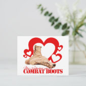 Mijn Valentijn draagt gevechtslaarzen Feestdagenkaart (Staand voorkant)