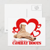 Mijn Valentijn draagt gevechtslaarzen Feestdagenkaart (Voorkant / Achterkant)