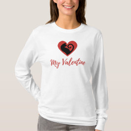 Mijn Valentijn Een Hart Met Een Kat T-shirt