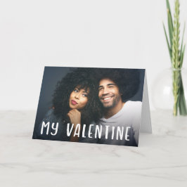 Mijn Valentijn | Eenvoudige moderne tekst en uw fo Feestdagen Kaart