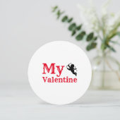 Mijn Valentijn Forever Typografie Rood Wit Flat Feestdagenkaart (Staand voorkant)