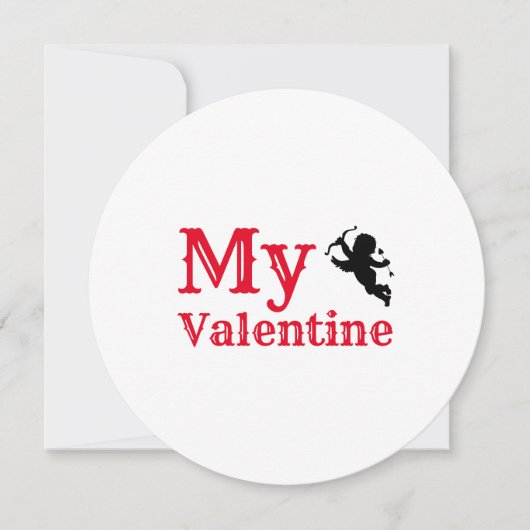 Mijn Valentijn Forever Typografie Rood Wit Flat Feestdagenkaart (Voorkant)