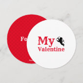 Mijn Valentijn Forever Typografie Rood Wit Flat Feestdagenkaart (Voorkant / Achterkant)