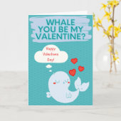 Mijn Valentijn Funny Whale Card Kaart (Gele Bloem)