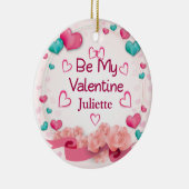 Mijn Valentijn Gepersonaliseerde keramische versie Keramisch Ornament (Rechts)